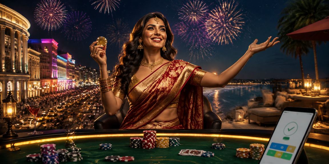 Player enjoying poker game in Delhi